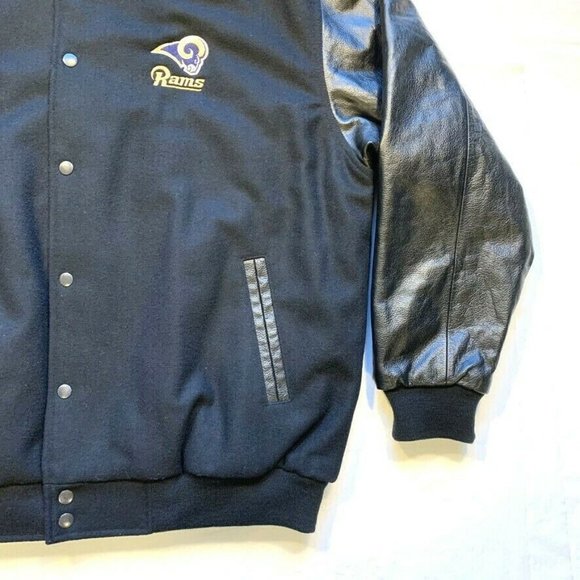 NEW Vintage Lee Sport Rams Wool Leather Bomber Varsity Jacket Insulated  Snap XL - Picture 8 of 11